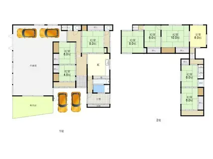 大阪モノレール 南摂津駅 徒歩29分 2階建 築73年(9K)の間取り写真
