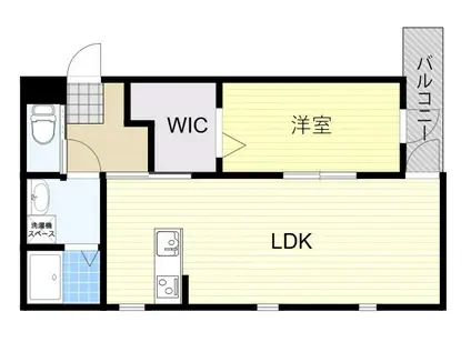 グランメリー池田木部(1LDK/1階)の間取り写真