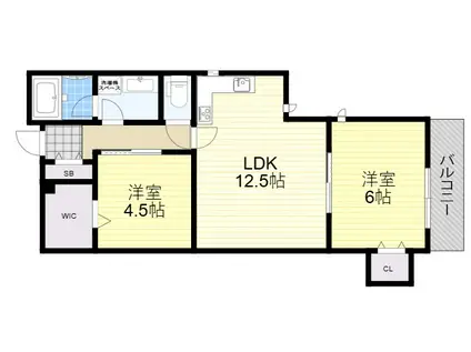 シェモア茨木市郡山二丁目(2LDK/1階)の間取り写真