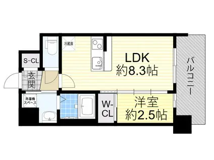 セレニテ江坂エクラ(1LDK/5階)の間取り写真