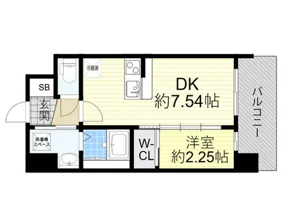 セレニテ江坂エクラ(1DK/8階)の間取り写真
