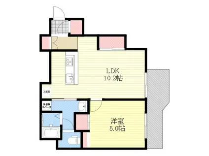 ADVANCE HOSOKAWA6(1LDK/2階)の間取り写真