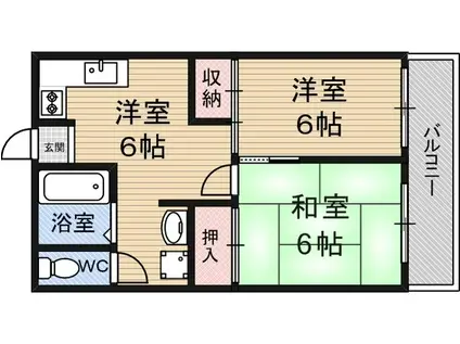 第4エンシンハイツ(2DK/2階)の間取り写真