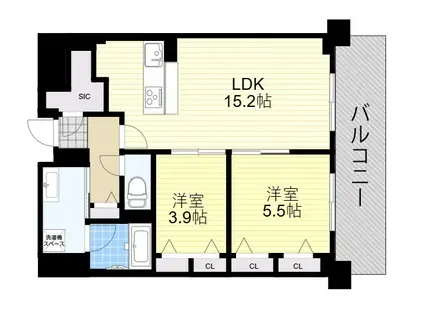 REFISIA箕面船場(2LDK/10階)の間取り写真