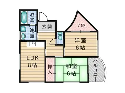 マーブルハイム(2DK/3階)の間取り写真