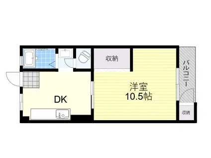 三和第7マンション(1LDK/3階)の間取り写真