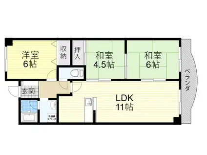 メゾン安夢留(3LDK/1階)の間取り写真