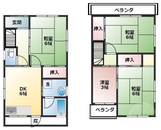 阪急電鉄宝塚線 三国駅(大阪) 徒歩10分 2階建 築50年(4DK)の間取り写真
