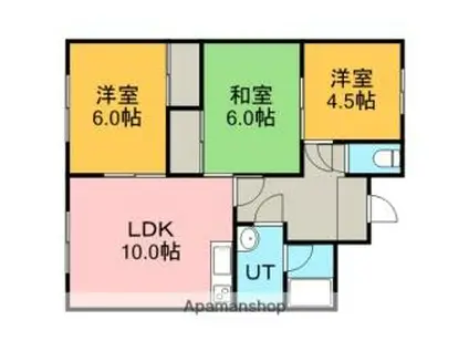 コーポ国広(3LDK/2階)の間取り写真