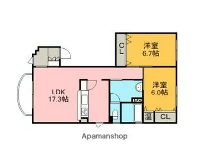 CAPA柏陽弐番館(2LDK/3階)の間取り写真