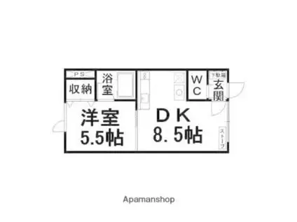 吉野ハイツ5(1DK/1階)の間取り写真
