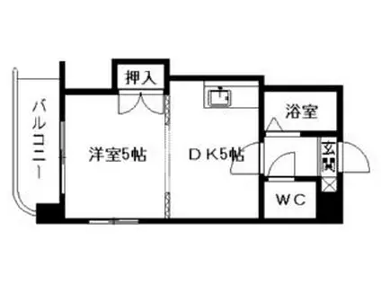 エンドレス三井リバーサイド(1DK/8階)の間取り写真