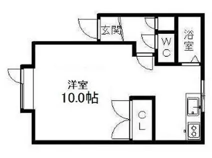 セジュールA(1K/3階)の間取り写真