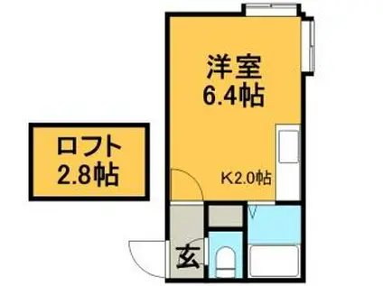 澄川天神マンション(1K/3階)の間取り写真