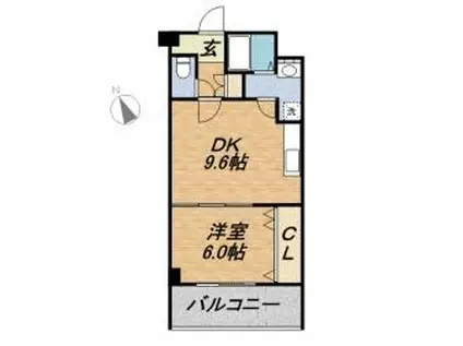円山ガーデンハイツ(1LDK/2階)の間取り写真