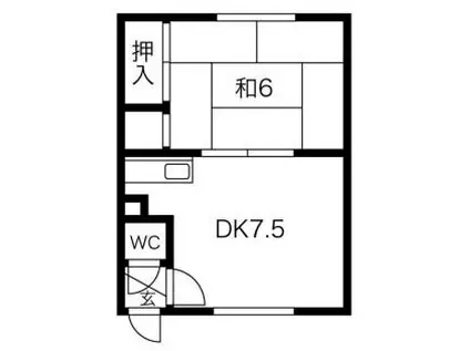 第2八栄ハウス(1DK/1階)の間取り写真