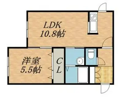 KOKOMO発寒(1LDK/3階)の間取り写真