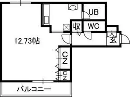 MODULOR南円山(1K/4階)の間取り写真