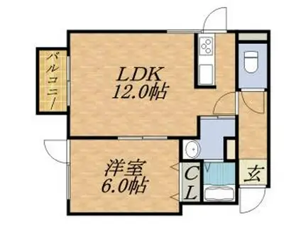 クラリス南10条(1LDK/4階)の間取り写真