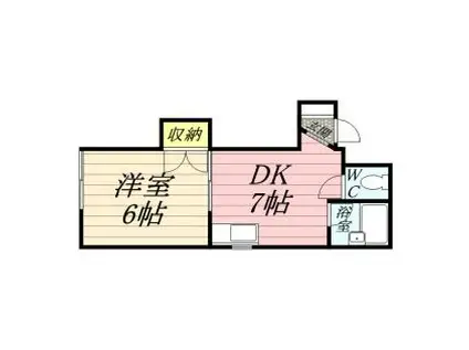 ファイン南6条(1DK/3階)の間取り写真