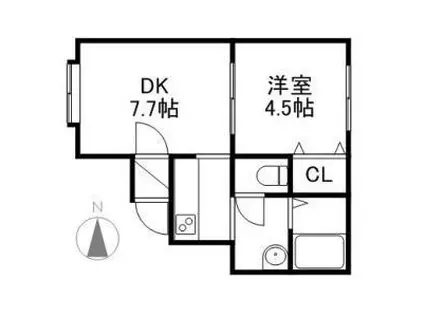 フェリックス中島公園(1DK/3階)の間取り写真