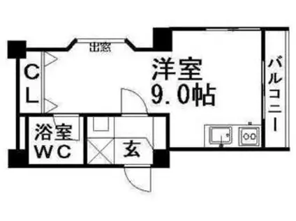 中島公園マンション(ワンルーム/7階)の間取り写真