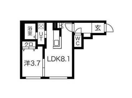 GRANPORTA(1LDK/1階)の間取り写真