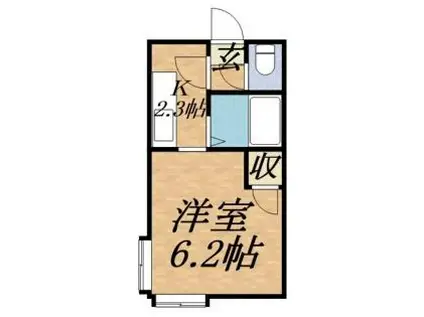 澄川天神マンション(1K/2階)の間取り写真