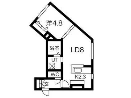 DAYS発寒南(1LDK/4階)の間取り写真