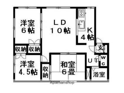 コーポしんえい(3LDK/1階)の間取り写真