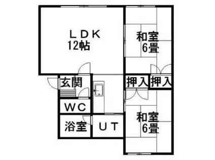ハイツ井元II(2LDK/2階)の間取り写真