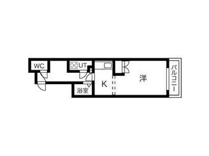 クラリス菊水III(ワンルーム/4階)の間取り写真
