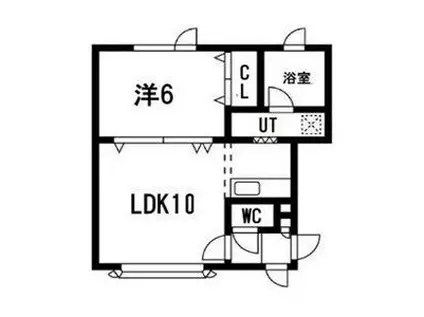 セブンフォー(1LDK/1階)の間取り写真