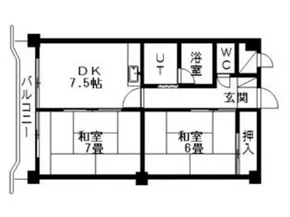 第20松井ビル(2DK/4階)の間取り写真
