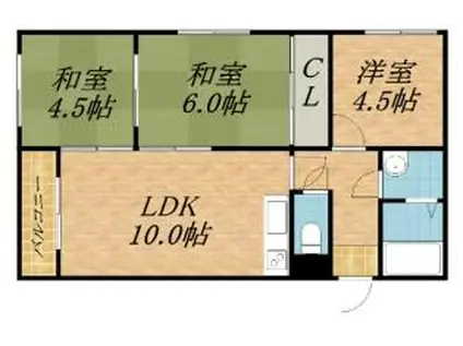 クチュール新川(3LDK/4階)の間取り写真