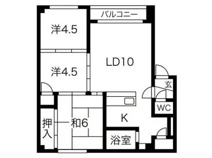 サテラ1・2(3LDK/2階)の間取り写真