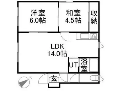 三和興産マンション(2LDK/2階)の間取り写真