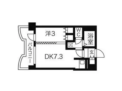 札幌ビオス館(ワンルーム/11階)の間取り写真