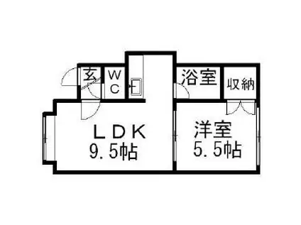 クヴァルチーラ45(1DK/2階)の間取り写真