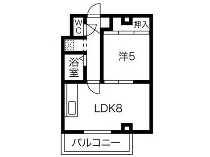 21タイガーズマンション(1LDK/3階)の間取り写真