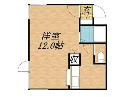 エムズアパートメント(1K/2階)の間取り写真