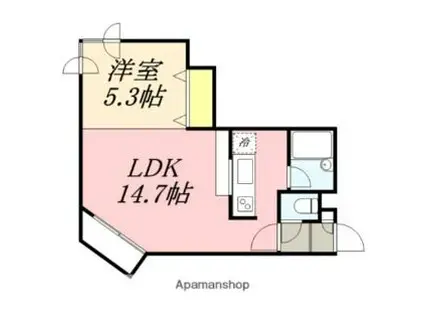 札幌市営東西線 二十四軒駅 徒歩8分 4階建 築36年(1LDK/4階)の間取り写真