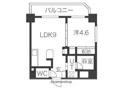 JR学園都市線 桑園駅 徒歩8分 9階建 築20年(1LDK/3階)の間取り写真