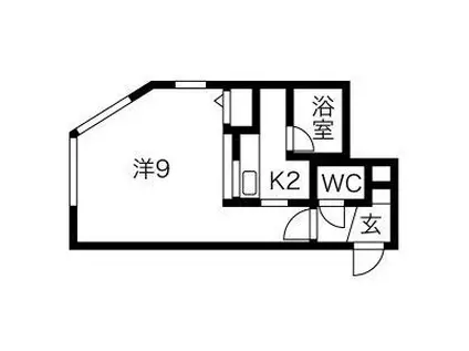 メゾンエクレーレ北35条(1K/1階)の間取り写真