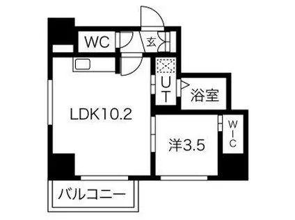 レガーロ札幌ステーション(1LDK/9階)の間取り写真