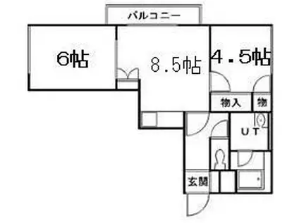 メゾンベルコート(2DK/3階)の間取り写真