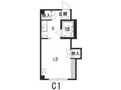 メゾン北斗男子専用学生会館(1K/4階)の間取り写真