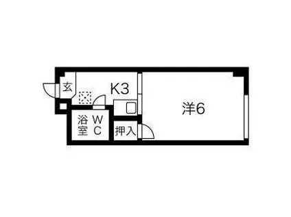 チサンマンション札幌第一(1K/9階)の間取り写真