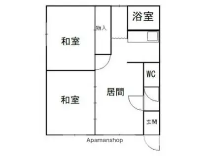 コーポ藤江(2LDK/1階)の間取り写真