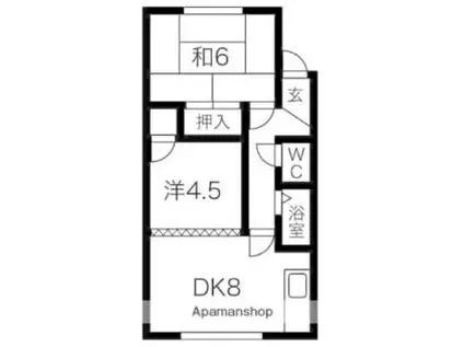 バウハウス8(2DK/2階)の間取り写真